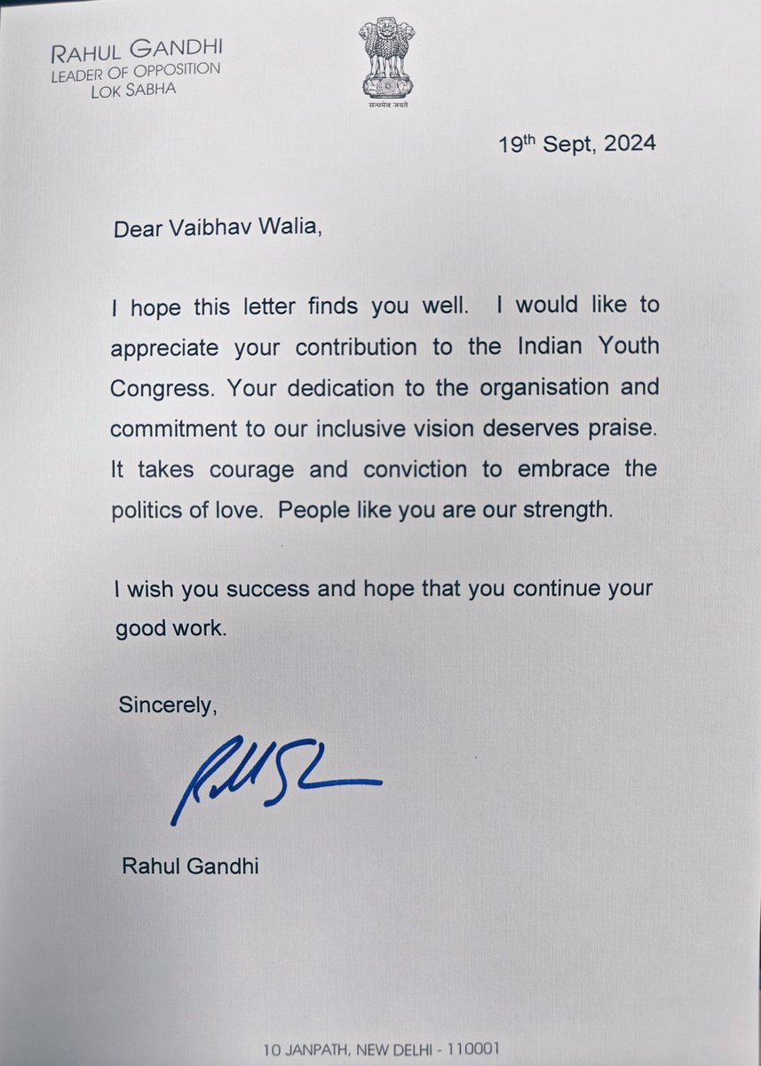 कुछ दिनों पूर्व राहुल जी से मिलने का अवसर मिला। अच्छी बात हुई। राहुल जी ने हौसला भी बढ़ाया। आपका बहुत आभार। 🙏🏼🇮🇳
