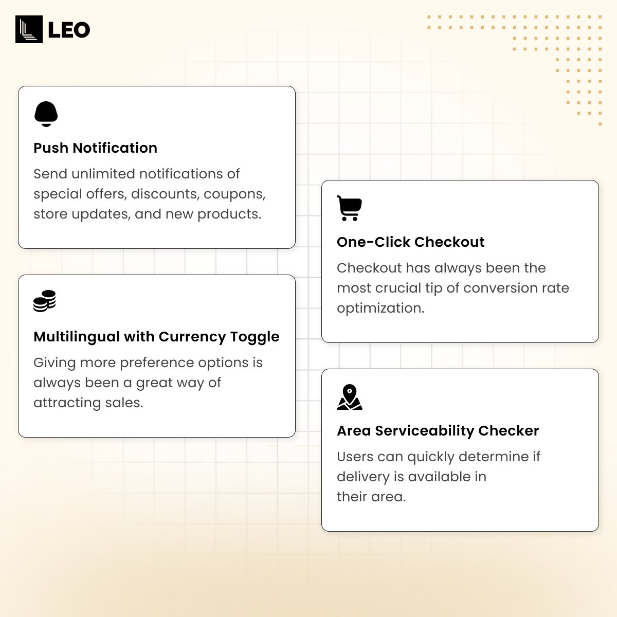 leoappshq's tweet image. LEO is the leading Shopify Mobile App Builder, offering powerful various features designed to make app creation simple and effective.🔥
.
.
leoapps.io

#features #mobileapp #shopifyappbuilder