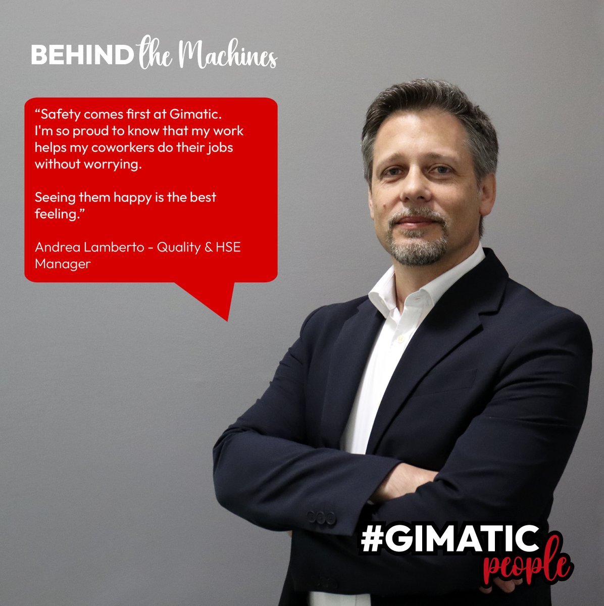 GimaticSrl's tweet photo. 🏭 BEHIND THE MACHINES

Andrea Lamberto is Quality &amp; HSE Manager for Gimatic HQ &amp; Gimatic Machining and has been with us for 3 years. 

▶ How would you describe your job in three words? Guarantee, improvement, and respect.

▶ Gimatic Machining in three emoji? 👀 🧠 🧑‍🤝‍🧑🧑‍🤝‍🧑 https://t.co/vldbTMF9GU