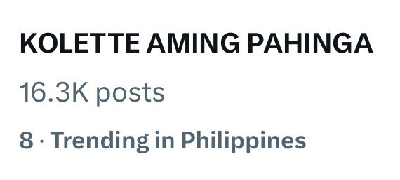 TRENDS UPDATE:

We are trending at eight spot! Higher, Moonies!

KOLETTE AMING PAHINGA