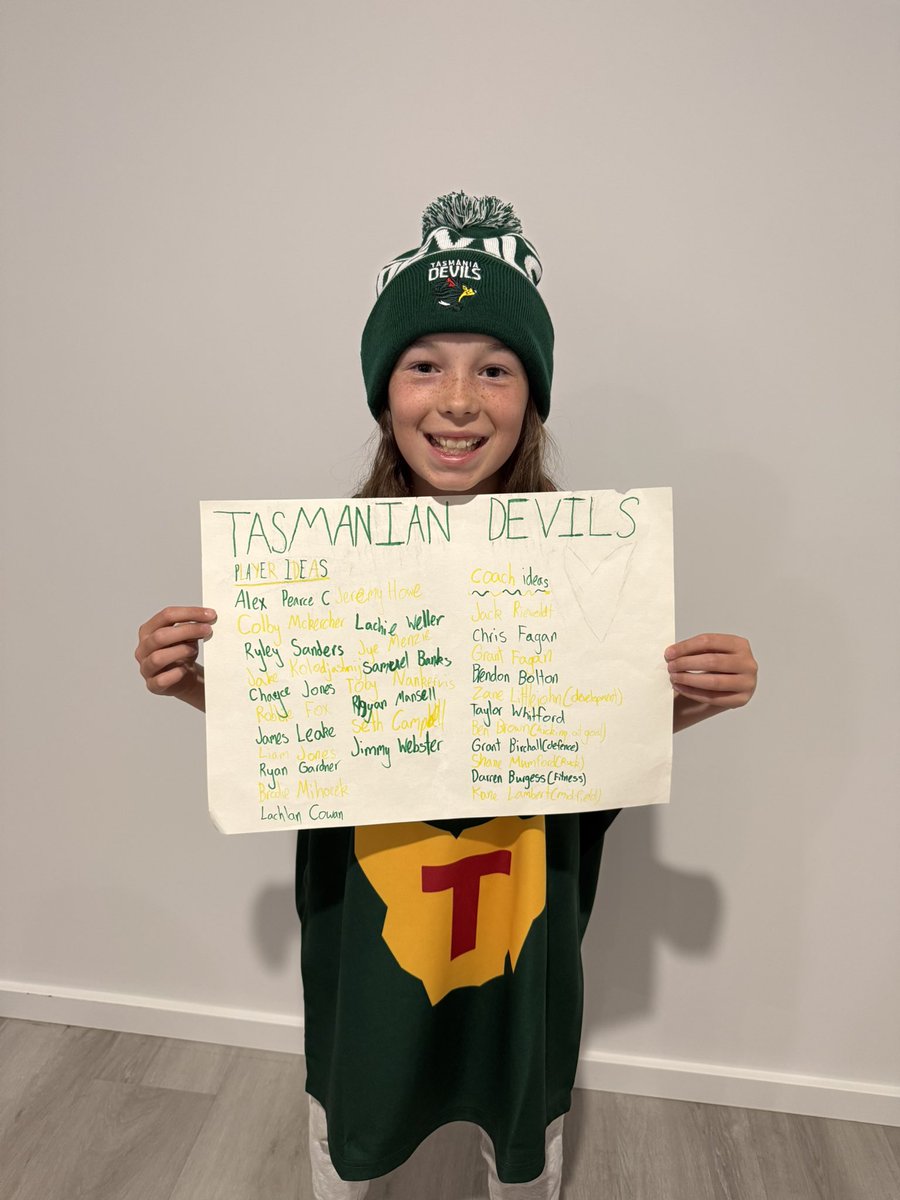 Benno_32's tweet photo. @FC_Tasmania my Niece has a few recruitment ideas for coaches and players, hope this helps the process https://t.co/EOzTNSYaZ2