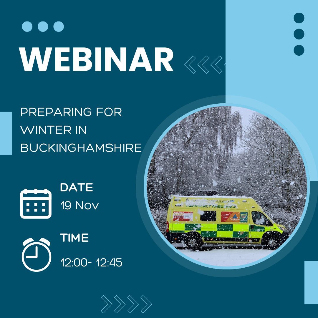 Sign up to our latest webinar: 'Preparing for Winter in Buckinghamshire'

📅 Date: Tuesday 19 November
🕒 Time: 12:00 - 12:45
📍 Location: Online via MS Teams

Reserve your place at healthwatchbucks.co.uk/2024/10/new-we…