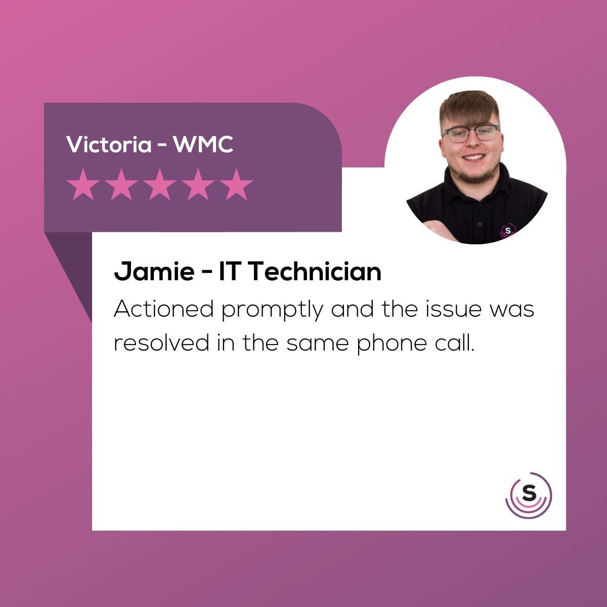 ⚡️ Prompt action and same-call resolutions are what we strive for! Jamie ensured this customer’s issue was fixed in no time. We’re proud of the fast, efficient service our team provides!