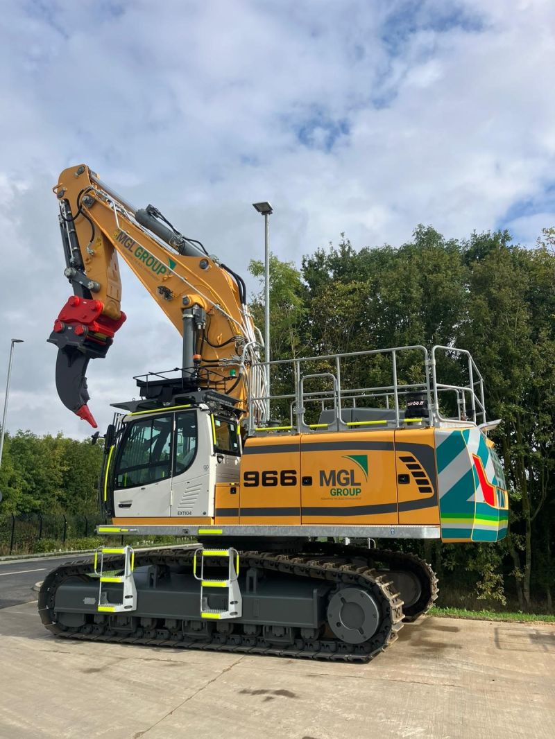 Liebherr GB on X We ve delivered a Liebherr R966 Mass Excavation excavator to the MGL Group. The machine is equipped with a heavy duty rock bucket and ripper attachment and will support