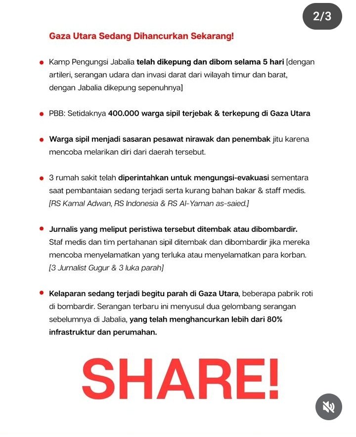 Gaza Utara sedang dihancurkan Zionis!!
SEBARKAN BERITA INI