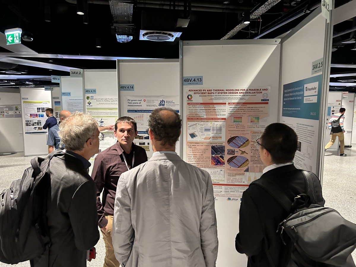 CENER_Energia's tweet photo. ☀️ADVANCED #PV AND #THERMAL MODELING FOR A #FEASIBLE AND EFFICIENT #BAPV-T SYSTEM #DESIGN AND #EVALUATION
Poster presented by the researcher Iñaki Cornago
@oPENLab_project #Horizon2020UE
Video📹https://t.co/6b1rp5QEOy https://t.co/brk64rkbu6