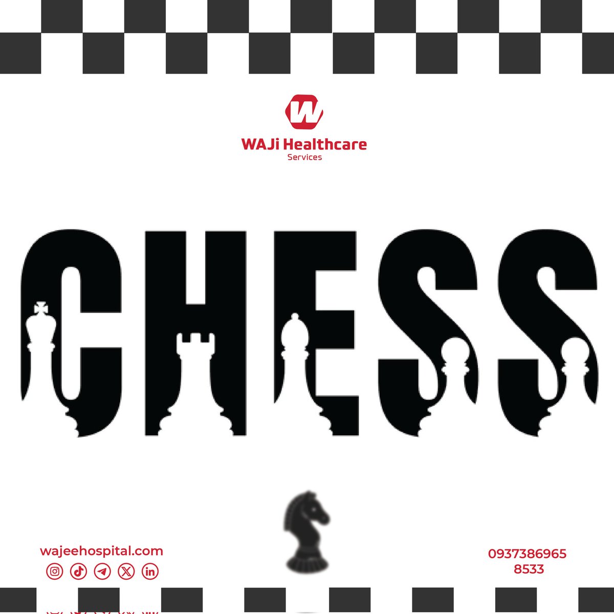 Exciting news for chess lovers!♟♟♟

As Seglen Waji healthcare plans to establish a "Waji Chess Club" in Holta City, we invite you personally or your children to get the training and become competitors, to register by phone or in person at the addresses below.