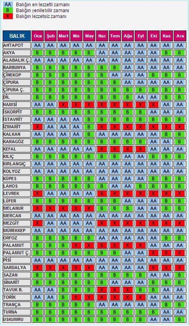 Balıkların en yenilebilir, en lezzetli ve en lezzetsiz olduğu zamanlar🐟