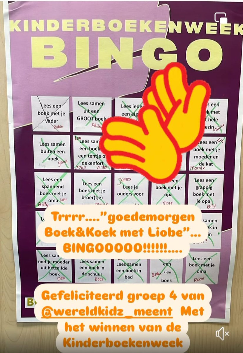 obsmeentmaarn's tweet photo. BINGO! 🥳 

Kinderboekenweek 2024
@BoekenKoeknl Boek&amp;Koek
WereldKidz Meent groepen 4 en 1/2A
@Maarn https://t.co/x4QBUIkG3K