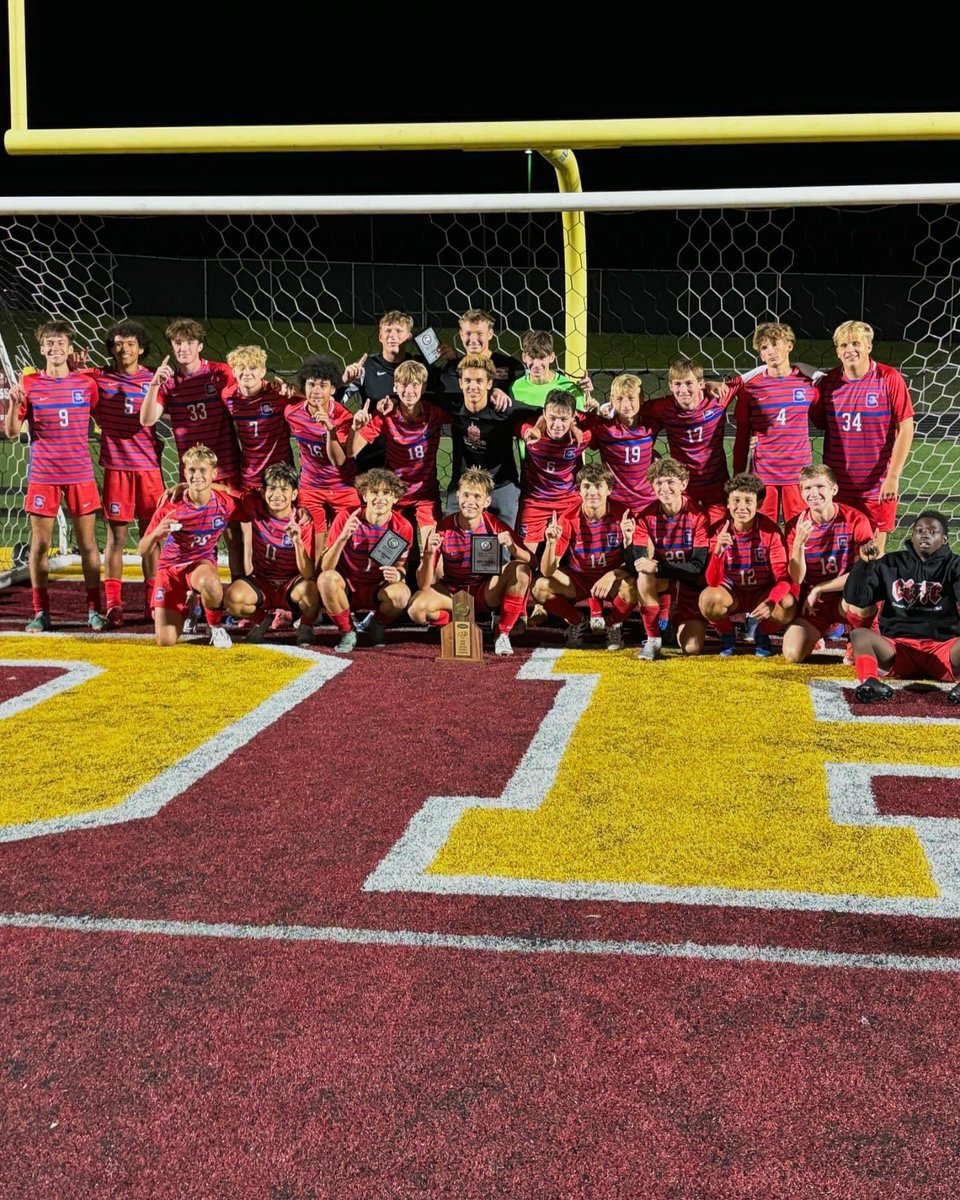 BOTH of our soccer teams won DISTRICTS last night! Time to celebrate!!! Great group of students 💙♥️