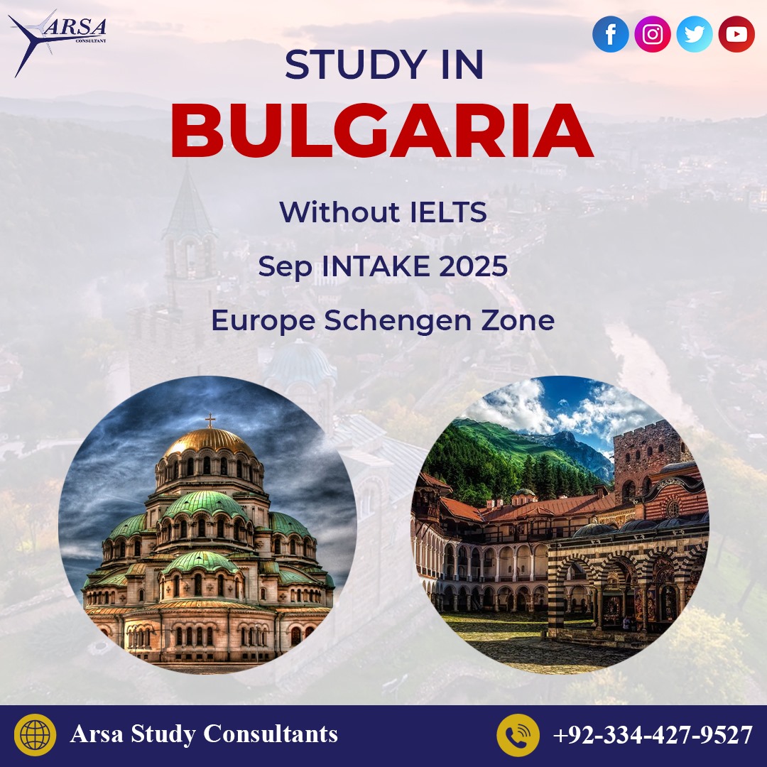 ArsaAdvisers's tweet image. 🌍✨ Exciting Opportunity Alert! ✨🌍
Are you ready to embark on an unforgettable academic journey? 🌟 Join us in Bulgaria for the Sep 2025 intake! 🇧🇬📚
Arsa Study Consultants
0334 427 9527
#StudyInBulgaria #FebruaryIntake2025 #SchengenZone #EuropeanEducation #AdventureAwaits