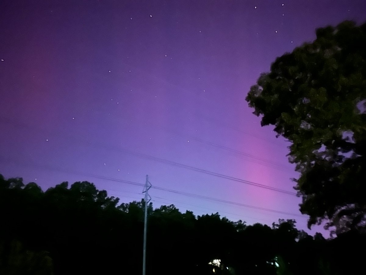 AlanJSanders's tweet photo. Although not visible to the human eye, the iPhone’s sensitivity picked up the northern lights last night from our back deck. https://t.co/lXnGtbPWU4
