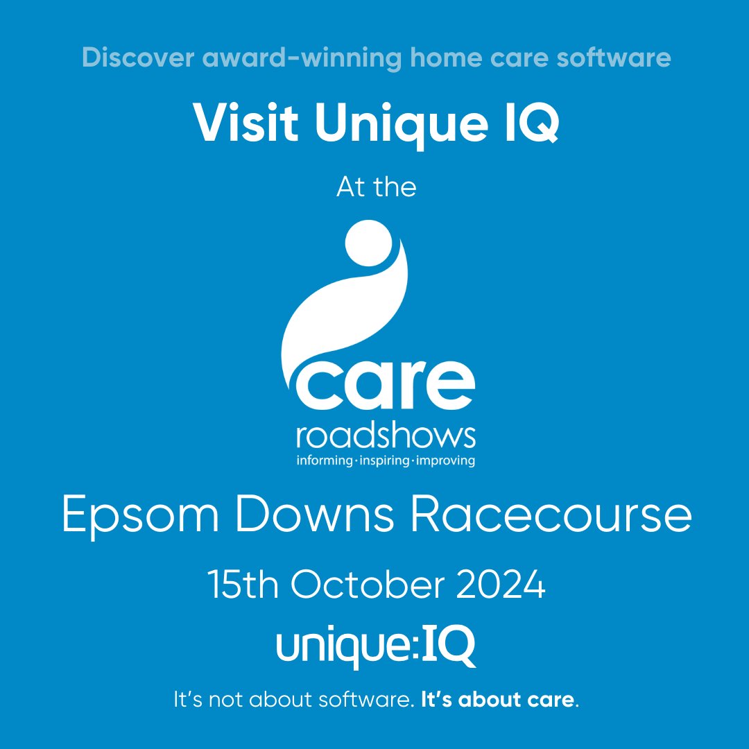 Unique IQ π (@uniqueiq) on Twitter photo After an exciting couple of days at the Care Show, weβre gearing up for our next appearance at the <a href="/careroadshows/">Care Roadshows</a>.
If youβre a home care provider in Surrey, join us at Epsom Downs Racecourse on October 15th to discover what makes our award-winning software truly #unique. After an exciting couple of days at the Care Show, weβre gearing up for our next appearance at the <a href="/careroadshows/">Care Roadshows</a>.
If youβre a home care provider in Surrey, join us at Epsom Downs Racecourse on October 15th to discover what makes our award-winning software truly #unique.
