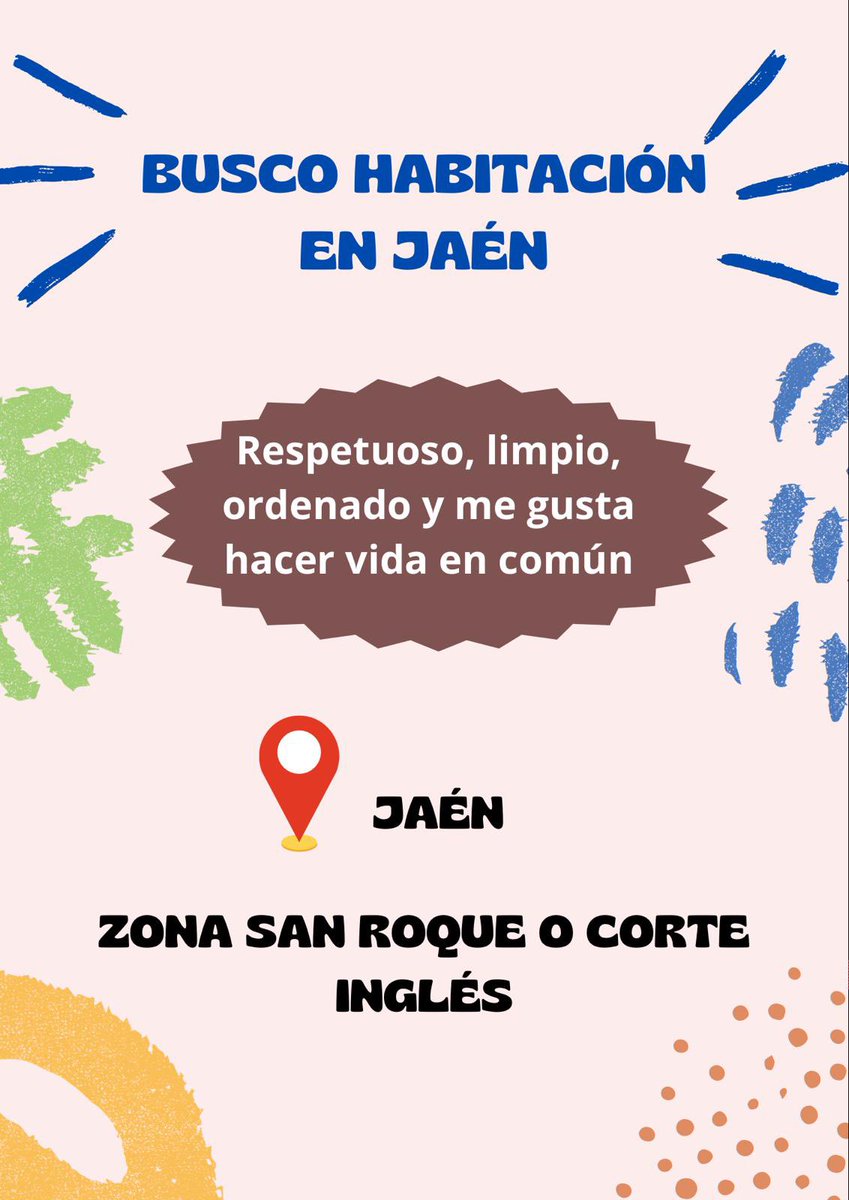 Se busca habitación para estudiante en Jaén.

Zona Renfe, avenida andalucia, corte ingles, etc.

Entrada inmediata

!Se agradece difusión!