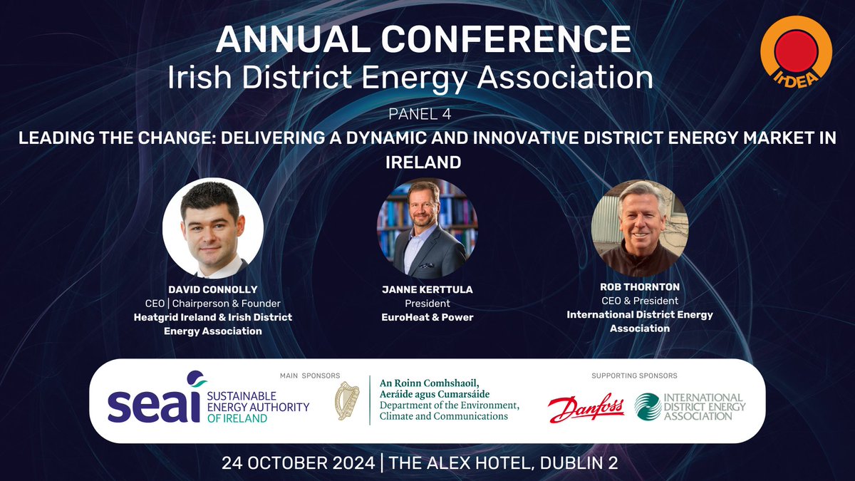 Introducing Panel 4, which will discuss delivering a dynamic and innovative district energy market in Ireland!

🔗 Register now to hear them speak: bit.ly/45R5CD9