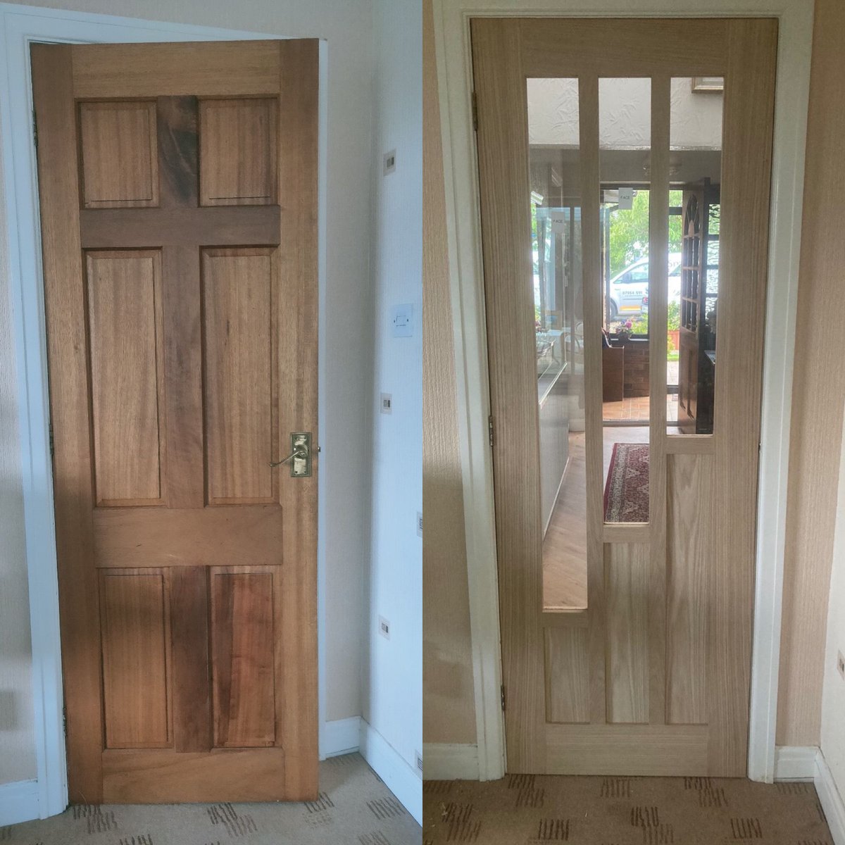 SmarterHome4u's tweet photo. A nice before and after on a couple of doors Jordan fitted recently, over in Bury 🙂 https://t.co/xQy973tJU7