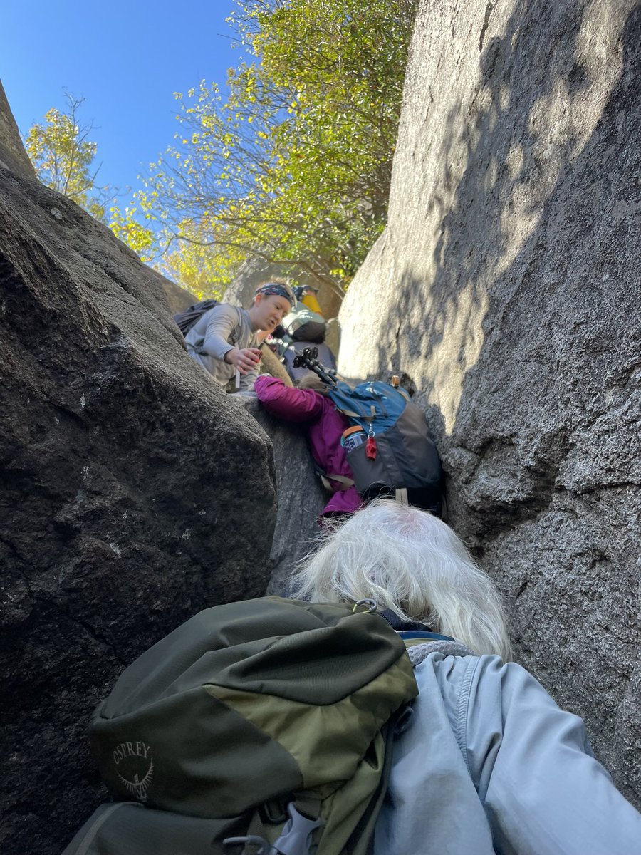 Old Rag Mountain Summit  in Virginia was about 9.5 miles and we climbed 2,700 feet.  It was an amazing and challenging hike which included some rock climbing.
