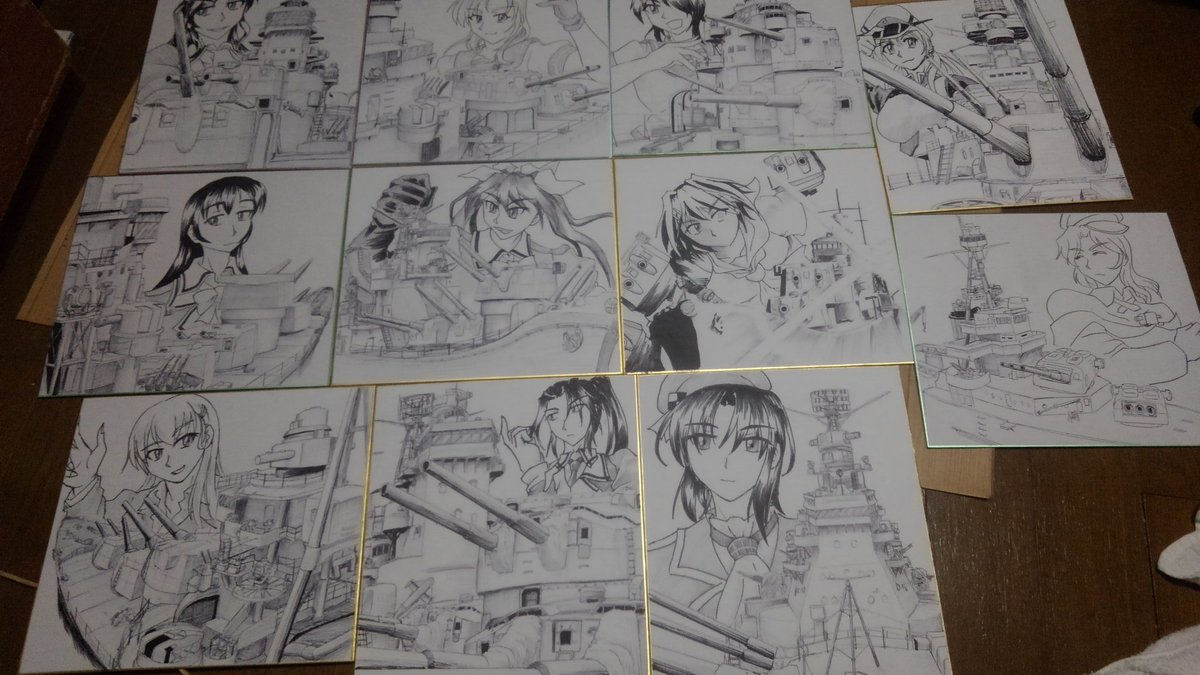 #重巡和歌山 
こんな具合で色紙持って行きます。
あと模型の展示を。 