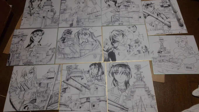 #重巡和歌山 
こんな具合で色紙持って行きます。
あと模型の展示を。 