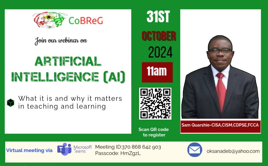 Upcoming Free Webinar-Oct 31: The Role of Artificial Intelligence (AI) in Teaching and Learning - mailchi.mp/d88aeeb15a21/u…