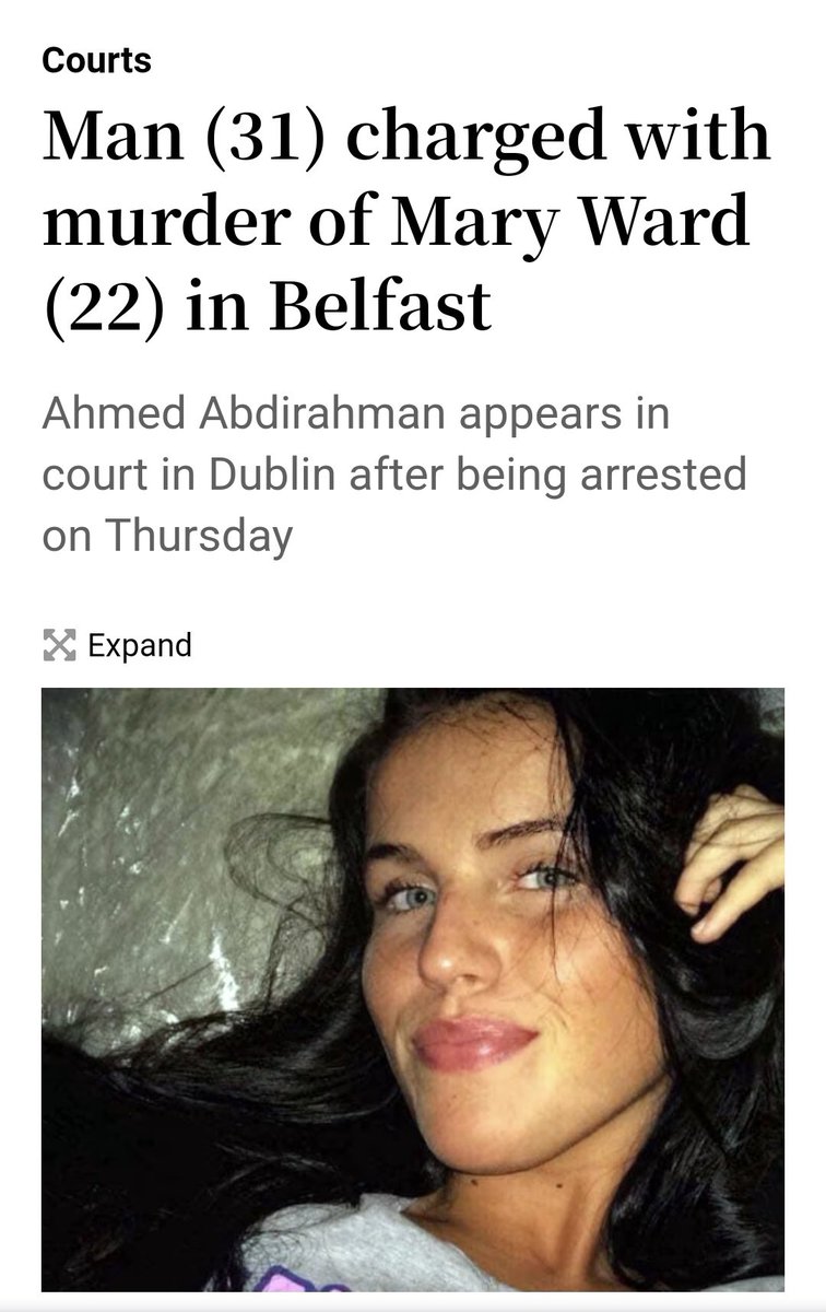 Mick_O_Keeffe's tweet photo. 🚨 BREAKING 🚨

African man Ahmed Abdirahman has been charged with the murder of Mary Ward. https://t.co/9RcHMMQZiu