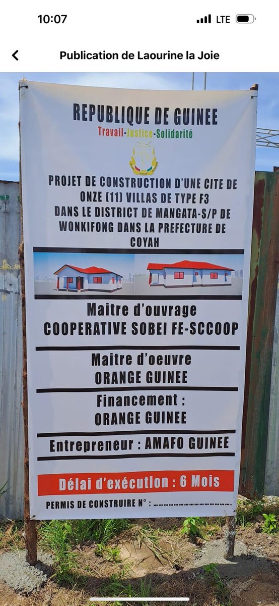 Mamadou1035's tweet photo. #bref ! #Agenda Coyah Guèmèyiré !
samedi dernier, au lancement du projet de logements au bénéfice d’un groupe de chauffeurs de l’entreprise #Orange_Guinée. Un projet à dimension sociale salutaire, au delà de son caractère #contributif. Félicitations au performant groupe #AMAFO. https://t.co/EkT2SnXdBH