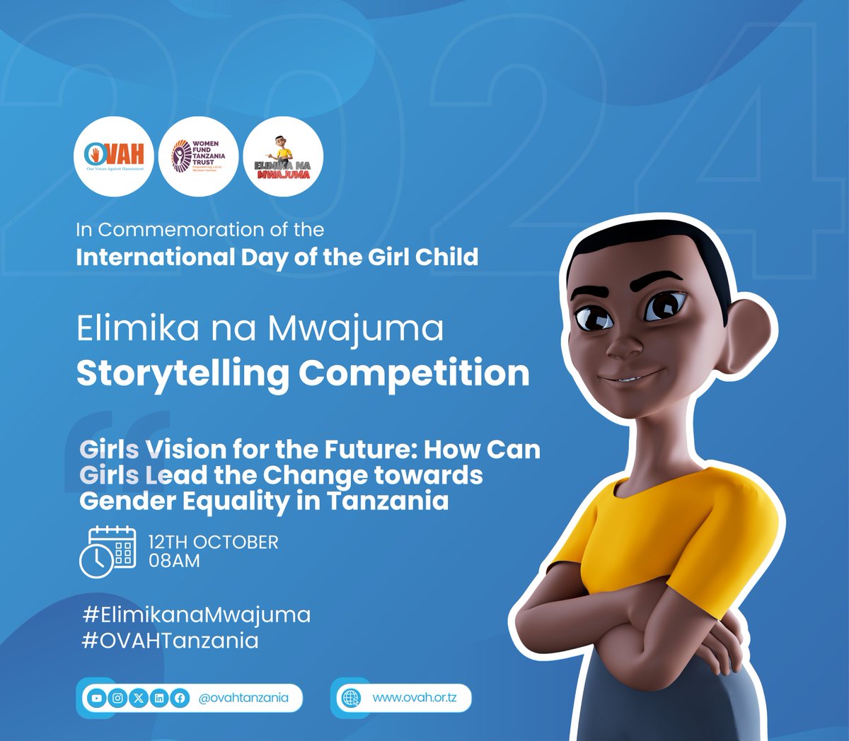 OvahTanzania's tweet photo. On this Saturday, OVAH will be commemorating International Girl Child day with students, teachers and parents from one of our impactful projects : Elimika na Mwajuma : Championing for Safe Schools. https://t.co/QptIaYbPUc