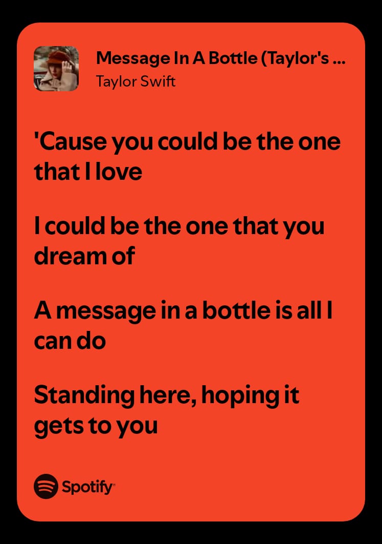 RizzanAlvaresh's tweet photo. based on "Message In a Bottle" by @taylorswift13 https://t.co/t2uLezCikb