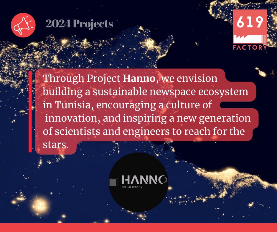 619Factory's tweet image. At Factory 619, we're working on Project Hanno 🛰️, a step toward establishing the newspace industry in Tunisia. Stay tuned for updates on our journey to inspire the next generation in space exploration! 🌌
#ProjectHanno #Newspace #Tunisia