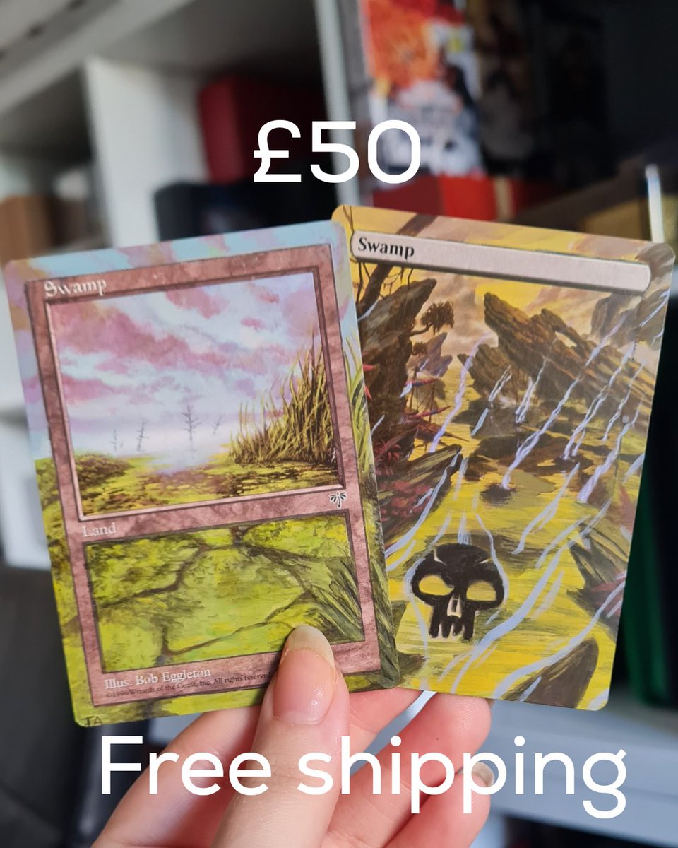 💀👻

2 swamp lands for £50 free shipping 

$65 free shipping 

Dm to claim ✉️ Paypal only