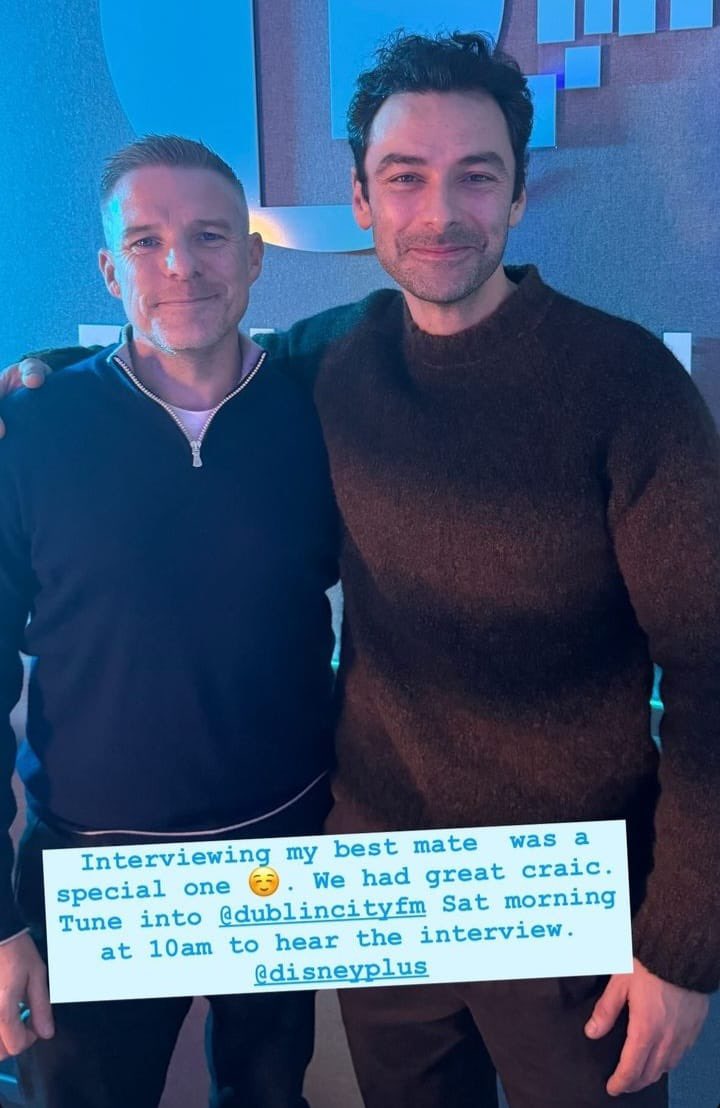 Aidan with his best Irish mate Paul Merriman this morning at the Dublin City FM radio studio, where he recorded an interview which will be broadcast tomorrow morning at 10am.

#aidanturner #Rivals #Declan #aidanturnerinternational #disneyplus #disneyplusuk #hulu #askpaul