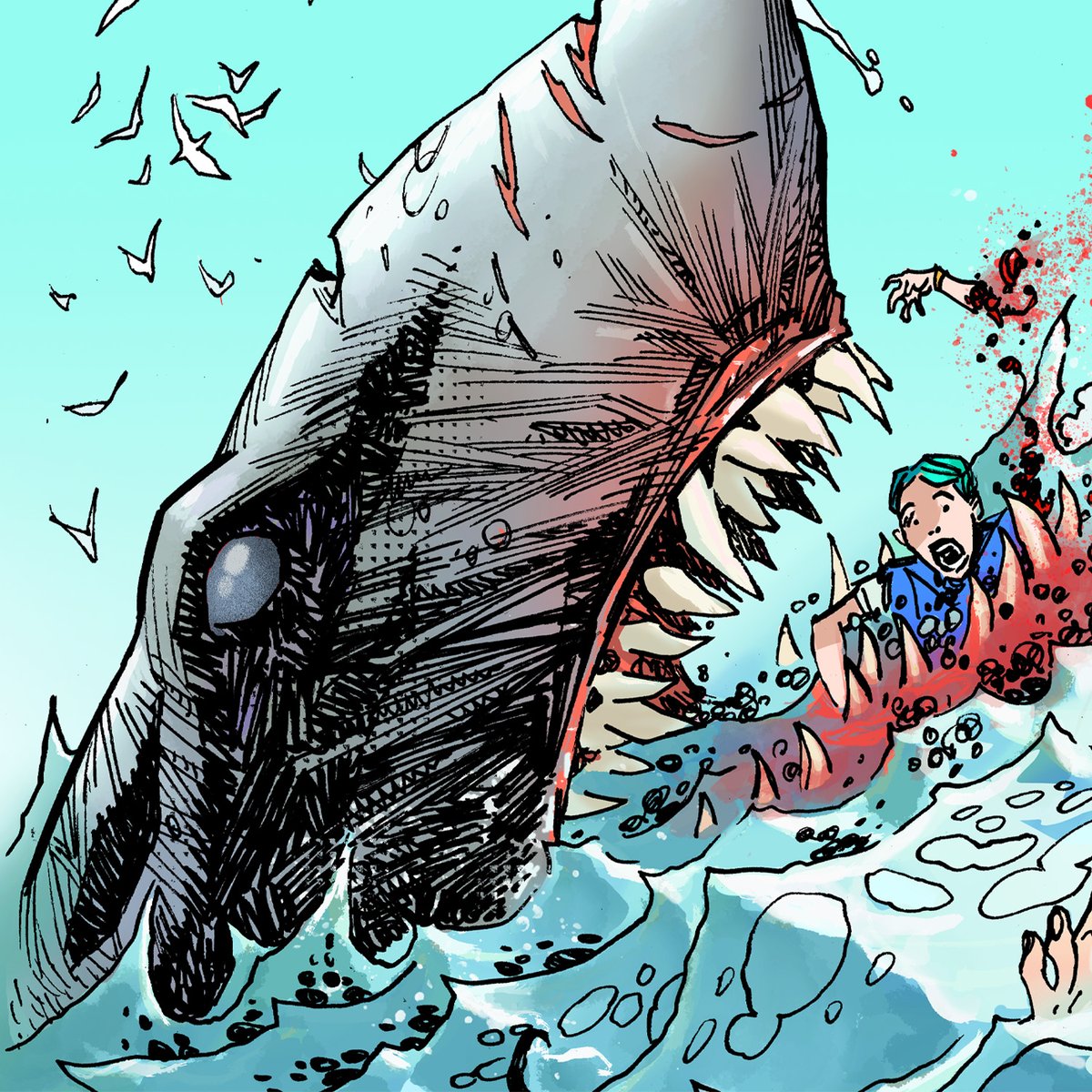 He's fightey.... he's bitey.... he's back!

HOOKJAW swims back into comics later this month in Battle Action #3, courtesy of Steve White, PJ Holden, John McCrea, Matt Soffe and Rob Steen! 

Pre-order today! bit.ly/4eGdU4o