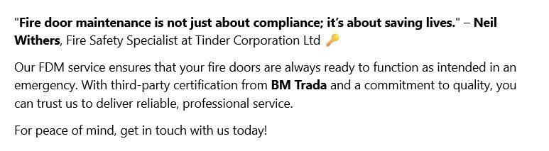 #FireDoorSafety #BMTrada #FireProtection #ExpertiseYouCanTrust
