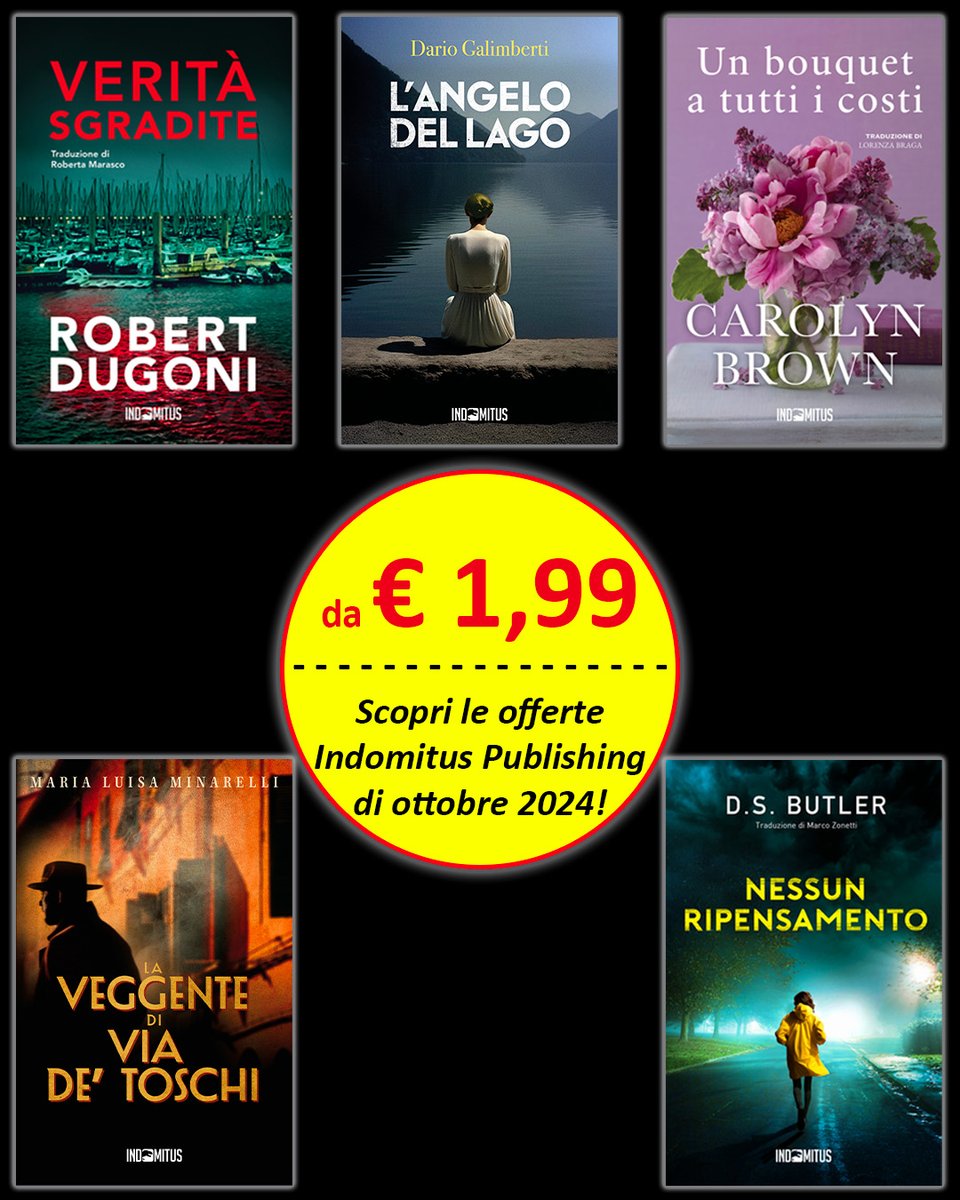 📚 🌟 #Offertadelmese di #ottobre2024: #autunno da sogno con i libri #IndomitusPublishing! 🌟 📚

🔗 Non perdere queste offerte da urlo, clicca qui tinyurl.com/2y9vag4d

🕵️‍♂️ "Nessun ripensamento" di D. S. Butler - Solo € 2,99: #suspense e #mistero, pronto per la tua lista dei
