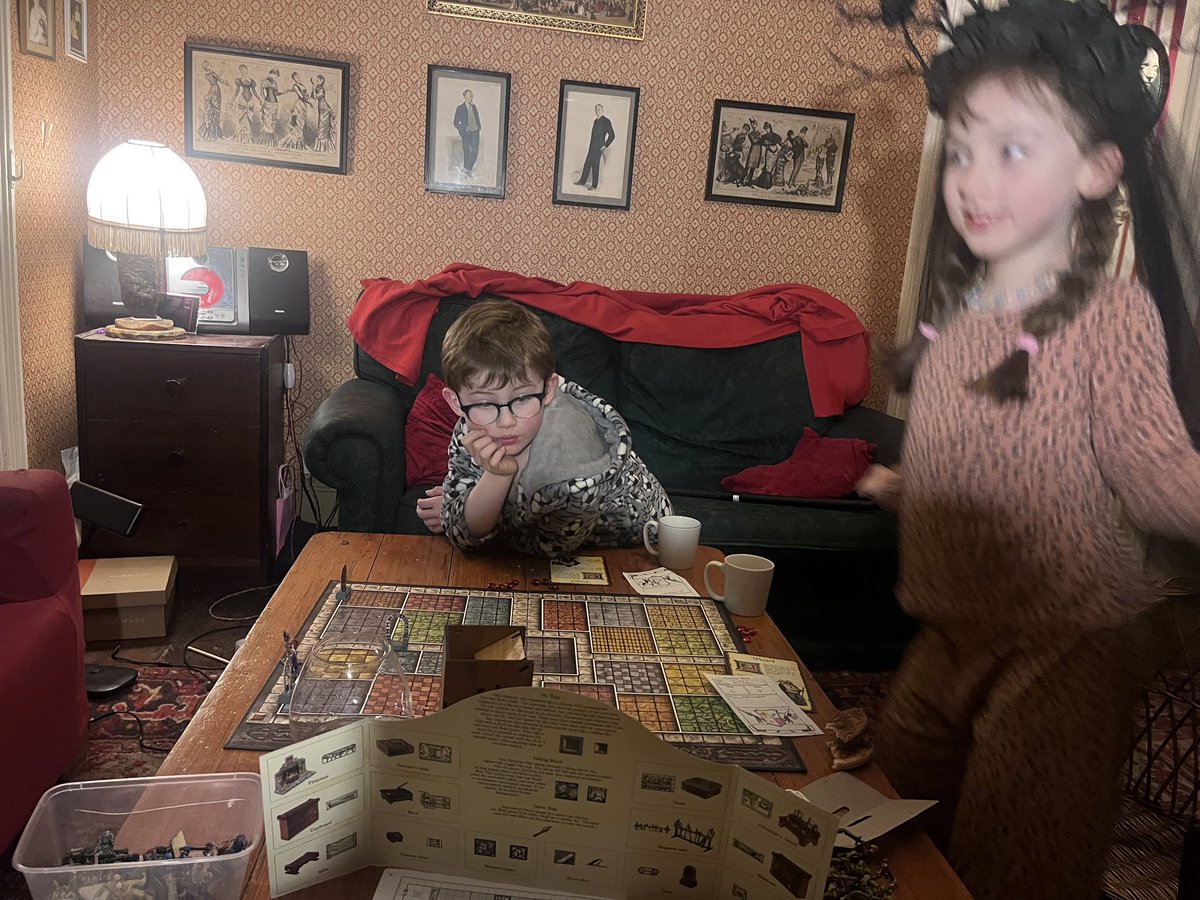 aquestingvole's tweet photo. Played Heroquest “Legacy of the Ork Warlord” with the Kinchlets last night.  

Balin the Dwarf and Sophie the Sorceress escaped the dungeon with seconds to spare.  

Only very minor brother-sister squabbling occurred before teamwork kicked in. 

#Heroquest #boardgames #Oldhammer https://t.co/HpXocY05jk