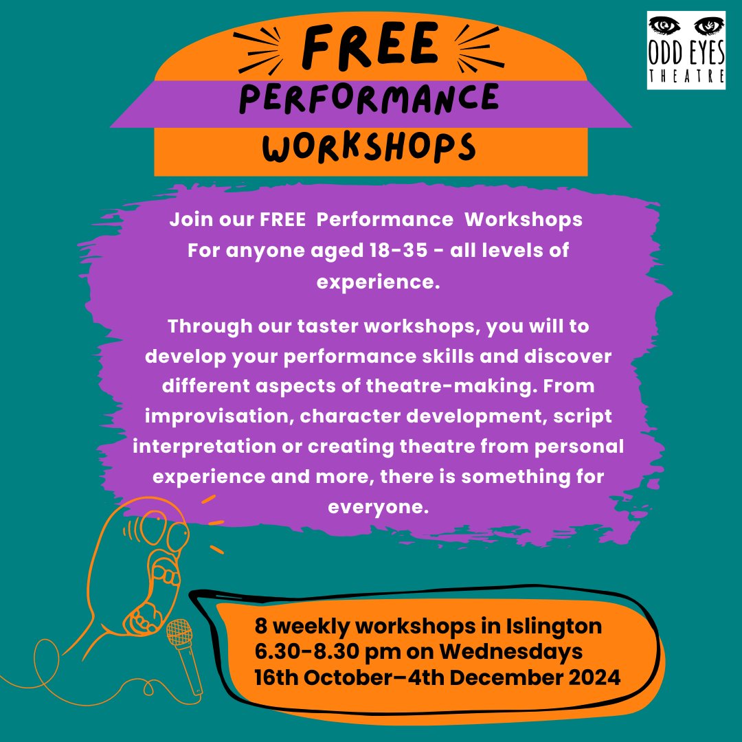 Join our new performance workshops. Spend your winter learning new creative skills around drama and theatre.

#wellbeing #mentalhealth #explore #eventslondon #healthylifestyle #WellnessJourney #HealthyMind #MentalWellbeing #SelfCare #Positivity #freeevents #freeeventslondon