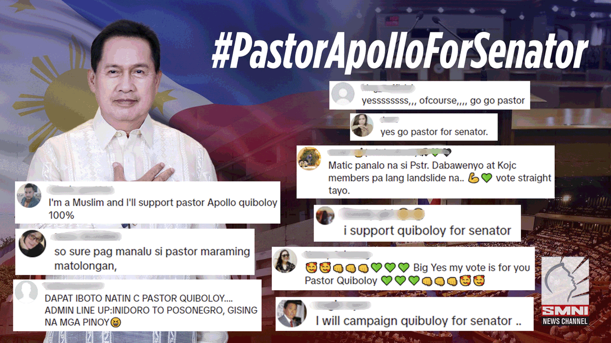 smninews's tweet photo. Netizens, nagpahayag ng kanilang pagsuporta sa pagtakbo ni Pastor ACQ bilang senador sa 2025 midterm elections
#Senate2025
#ParaSaDiyosAtPilipinas
#PastorApolloForSenate
#LeadwithExcellence
#PilipinasKongMahal
#KOJC https://t.co/v7HkvvwvmD