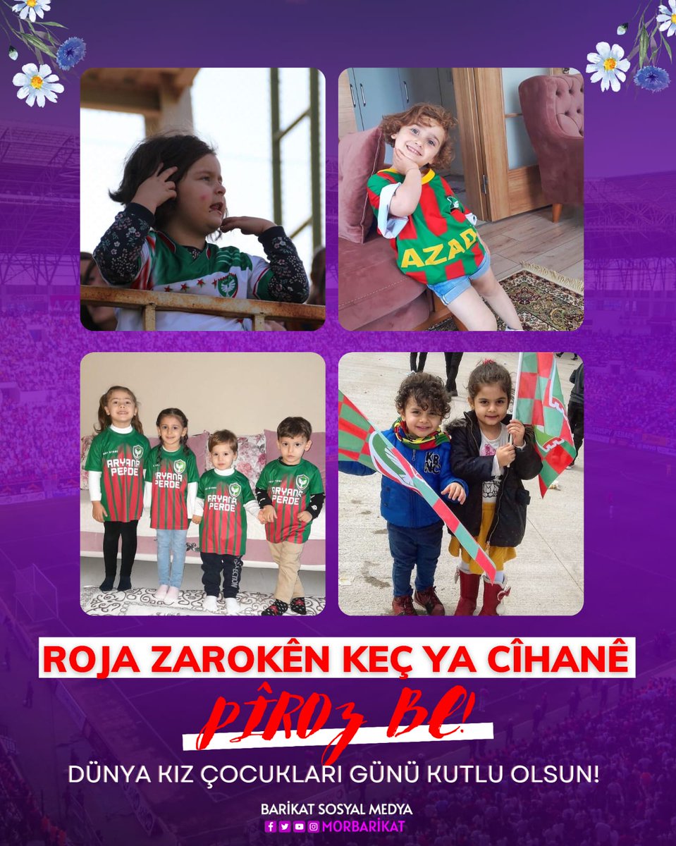 Artık kendileriyle ilgili tek gündemi mutlulukları, sevinçleri olacağı günler dileğiyle Dünya kız çocukları günü kutlu olsun.
#DünyaKızÇocuklarıGünü