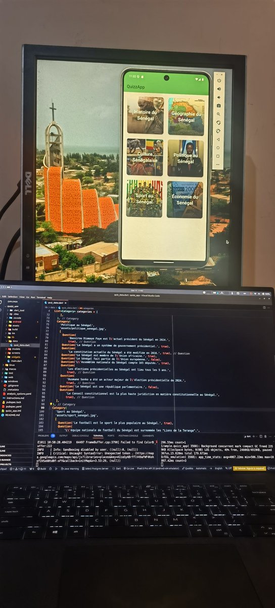 PAS_Dev3's tweet photo. Après presque une semaine d'apprentissage de dev mobile avec #Flutter, voici un preview de ma 1ere application (#QuizzApp).
Je vous ferai un retour d'expérience pendant le week-end.
@galsendev221 https://t.co/83Aekl4Vmx