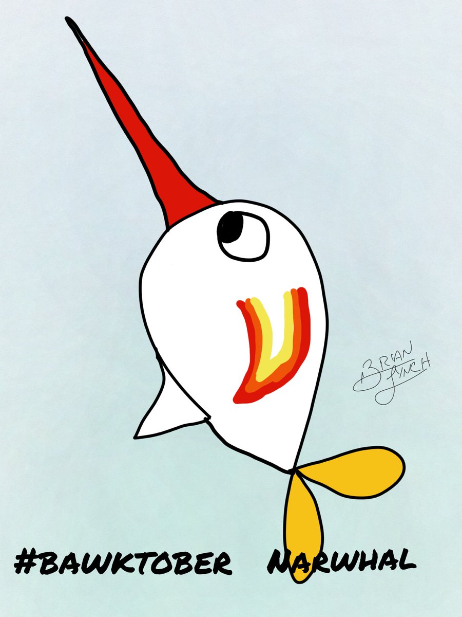HotWingJustice's tweet photo. Bawktober Narwhal. #haroldandhishotwingofjustice #hotwingofjustice #thedailyharold #art #comics  #comicbooks #HWoJ #bawktober #narwhal #originalcharacters #YourNewFavoriteArtist #BrianLynch https://t.co/2kCmp4Hxd7