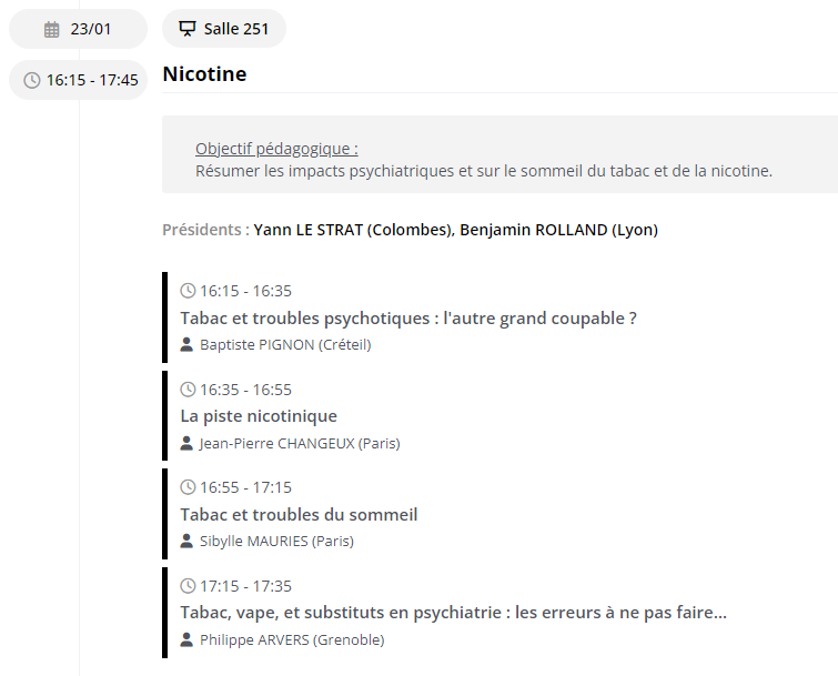 Dr Philippe Arvers (@addict38) on Twitter photo <a href="/JeNeFumePlus/">Je ne fume plus ! #JNFP</a> Un sujet qui sera abordé à <a href="/encephaleonline/">L'Encephale online</a> en janvier 2025 dans la session #Nicotine
Présidents : Yann LE STRAT (Colombes), <a href="/benjrolland69/">𝗕𝗲𝗻𝗷𝗮𝗺𝗶𝗻 𝗥𝗢𝗟𝗟𝗔𝗡𝗗 🇪🇺 🇺🇦</a> (Lyon) <a href="/JeNeFumePlus/">Je ne fume plus ! #JNFP</a> Un sujet qui sera abordé à <a href="/encephaleonline/">L'Encephale online</a> en janvier 2025 dans la session #Nicotine
Présidents : Yann LE STRAT (Colombes), <a href="/benjrolland69/">𝗕𝗲𝗻𝗷𝗮𝗺𝗶𝗻 𝗥𝗢𝗟𝗟𝗔𝗡𝗗 🇪🇺 🇺🇦</a> (Lyon)