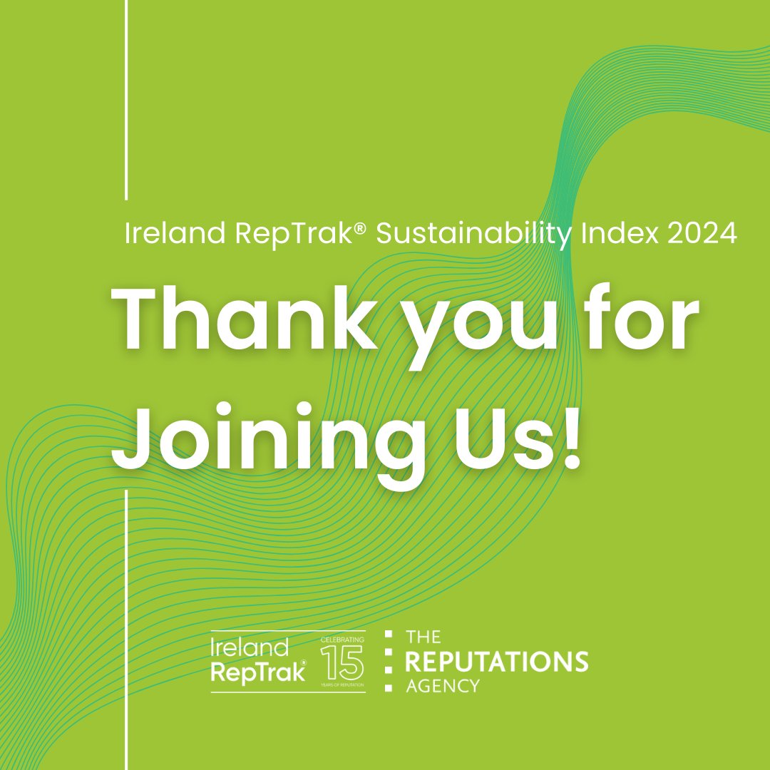The Reputations Agency (@repagencyirl) on Twitter photo From the team at The Reputations Agency, we want to thank all those who joined us in the Ireland RepTrak Sustainability Index 2024.
Congratulations again to <a href="/creditunionie/">Credit Union</a>, @materprivate, and <a href="/lidl_ireland/">Lidl Ireland</a> for their top three finishes in this yearโs ranking! From the team at The Reputations Agency, we want to thank all those who joined us in the Ireland RepTrak Sustainability Index 2024.
Congratulations again to <a href="/creditunionie/">Credit Union</a>, @materprivate, and <a href="/lidl_ireland/">Lidl Ireland</a> for their top three finishes in this yearโs ranking!