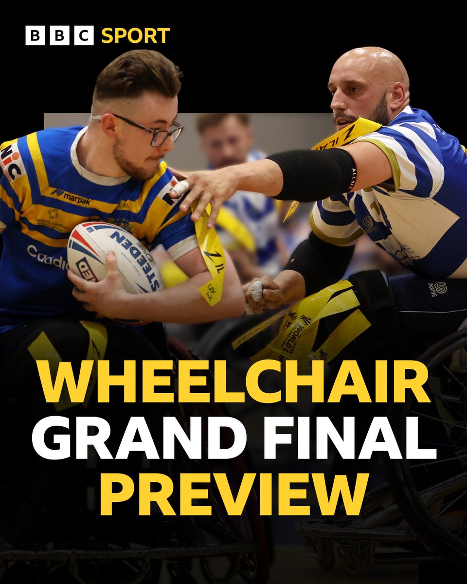 🏆 Grand Final Preview!

🏉 <a href="/leedsrhinos/">Leeds Rhinos</a>' <a href="/butler30_josh/">Josh Butler</a> and <a href="/HalifaxPanthers/">Halifax Panthers 🐾</a>' Nathaniel Wright join us on <a href="/BBCWYS/">BBC Sport West Yorkshire</a> to look ahead to Sunday's all-West Yorkshire Wheelchair Super League Grand Final.

🎧 tinyurl.com/wheelchairgf

#rugbyleague | #BBCRL