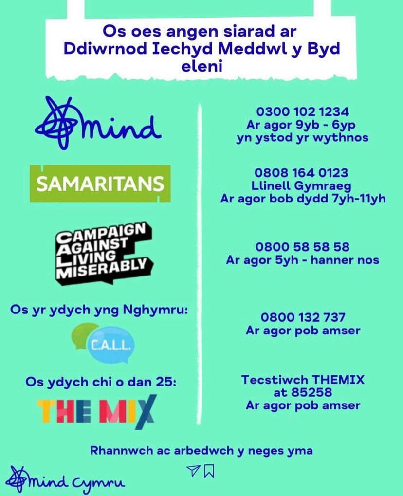 strade_lles's tweet photo. Rydym yma i gefnogi | We are here to support 🟡 #WorldMentalHealthDay @Ysgol_Strade https://t.co/Qhx1gxccWZ