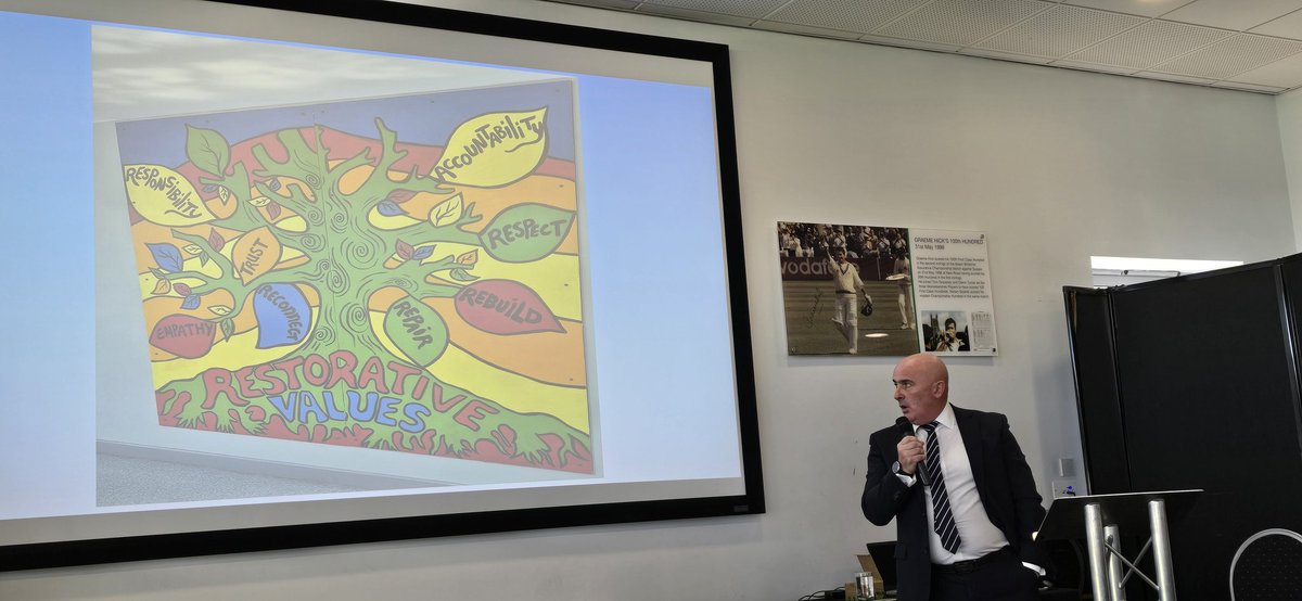 Great presentation by Raymond Herron of <a href="/STMARYSCBGS/">St. Mary's CBGS</a> about their #RestorativeJustice approach to behaviour. 🙌
<a href="/NAPCE1/">NAPCE</a> #Napce24