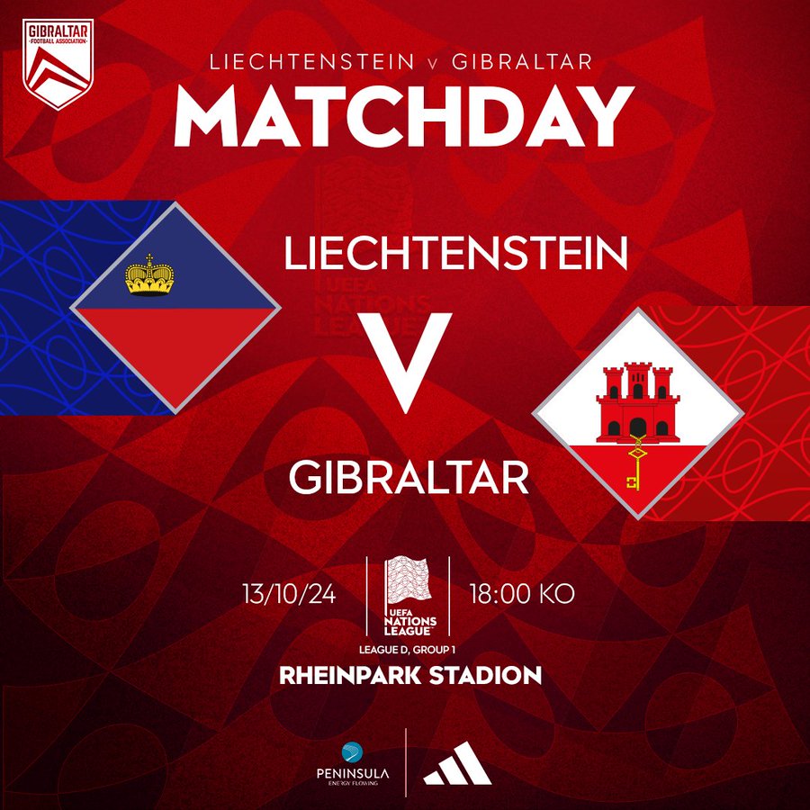 Grafika zapowiadająca mecz Liechtensteinu z Gibraltarem