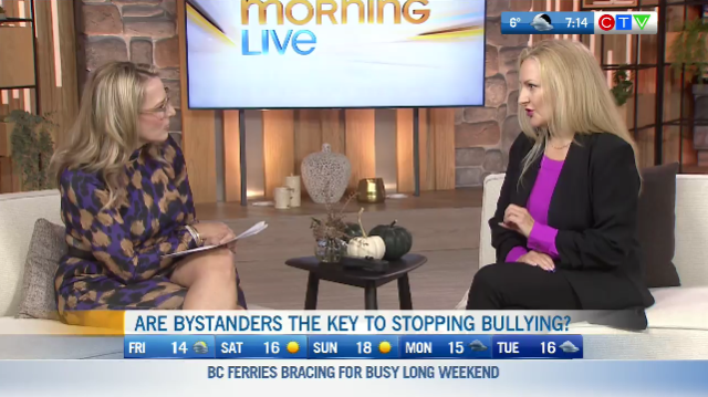 CTVYMVancouver's tweet photo. CTV Morning Live's @Keri_Adams discusses the role of bystanders when addressing bullying with Registered Psychologist, Carla Fry of @ClinicallyHappy 👀

https://t.co/SukPpSNaJo https://t.co/32cgRARIP4