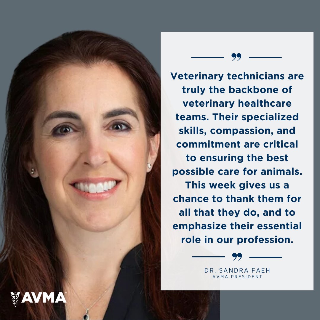 During National Veterinary Technician Week (NVTW), October 13-19, the AVMA is joining the <a href="/VetTechs/">vettechs</a> to recognize the invaluable contributions veterinary technicians make to the veterinary profession, animal welfare and their communities. bit.ly/4gPoqI6