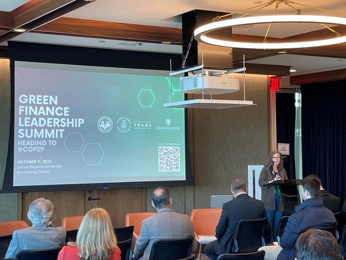 At the @USACC’s “Green Finance Leadership Summit: Heading to COP29” event, Deputy Assistant Secretary Evans emphasized the 🇺🇸 govt’s commitment to mobilizing 🌐 climate finance &amp; highlighted the tools available to support U.S. business outcomes at #COP29. trade.gov/climate-and-cl…