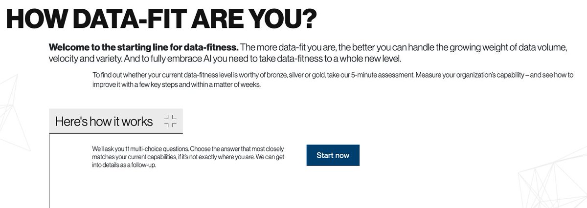 Pentaho's tweet image. 💪🏋️‍♂️ How Data-Fit are you?? Now’s your chance to find out! Take the Pentaho Data-Fit Assessment and find out if your data capabilities earn you a Bronze, Silver, or Gold! 🏆🏅

Take our 5-minute Data-Fit Assessment here: pentaho.com/data-fit-asses…

#DataFit #Pentaho #AI